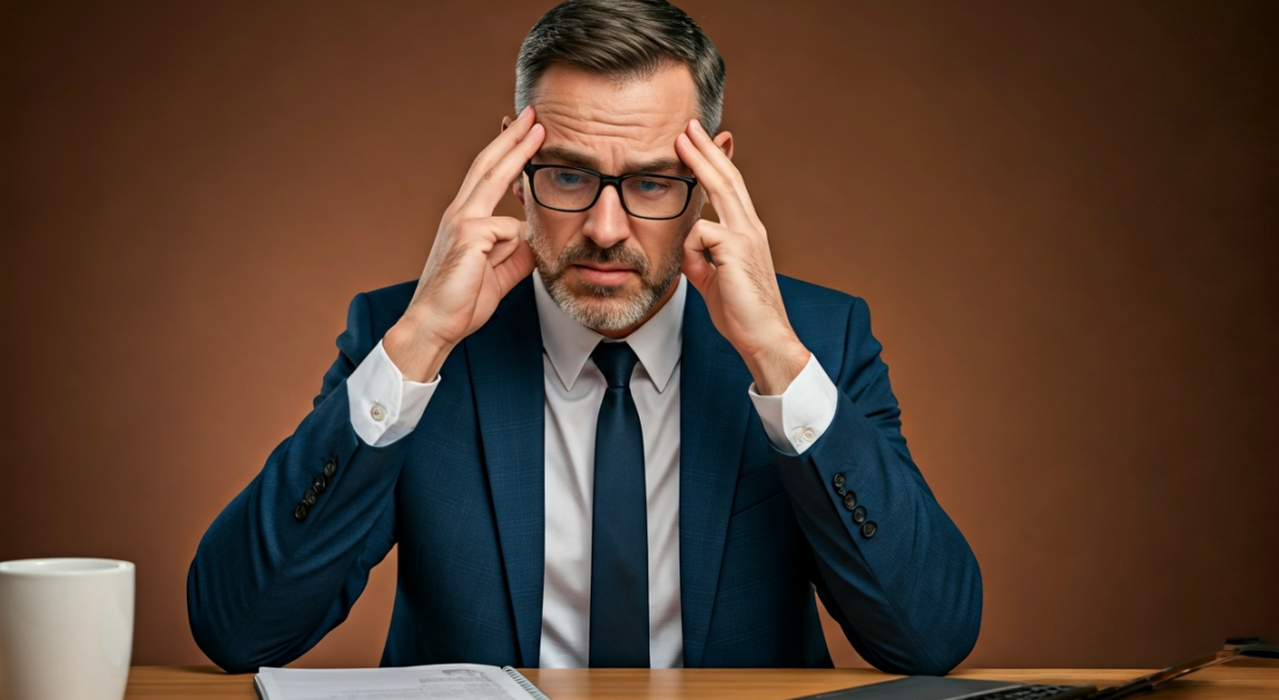 悩んでいるサラリーマン