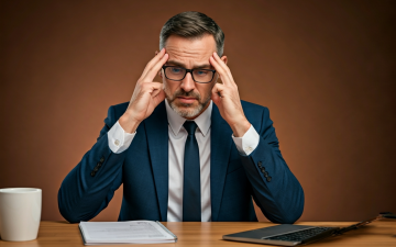 悩んでいるサラリーマン